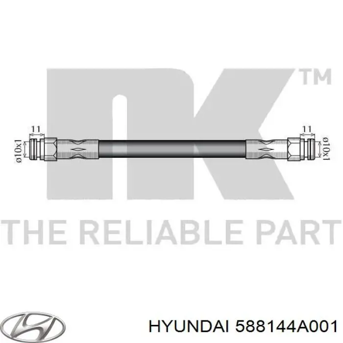 Купить 588144A001 Hyundai/Kia Задний тормозной шланг