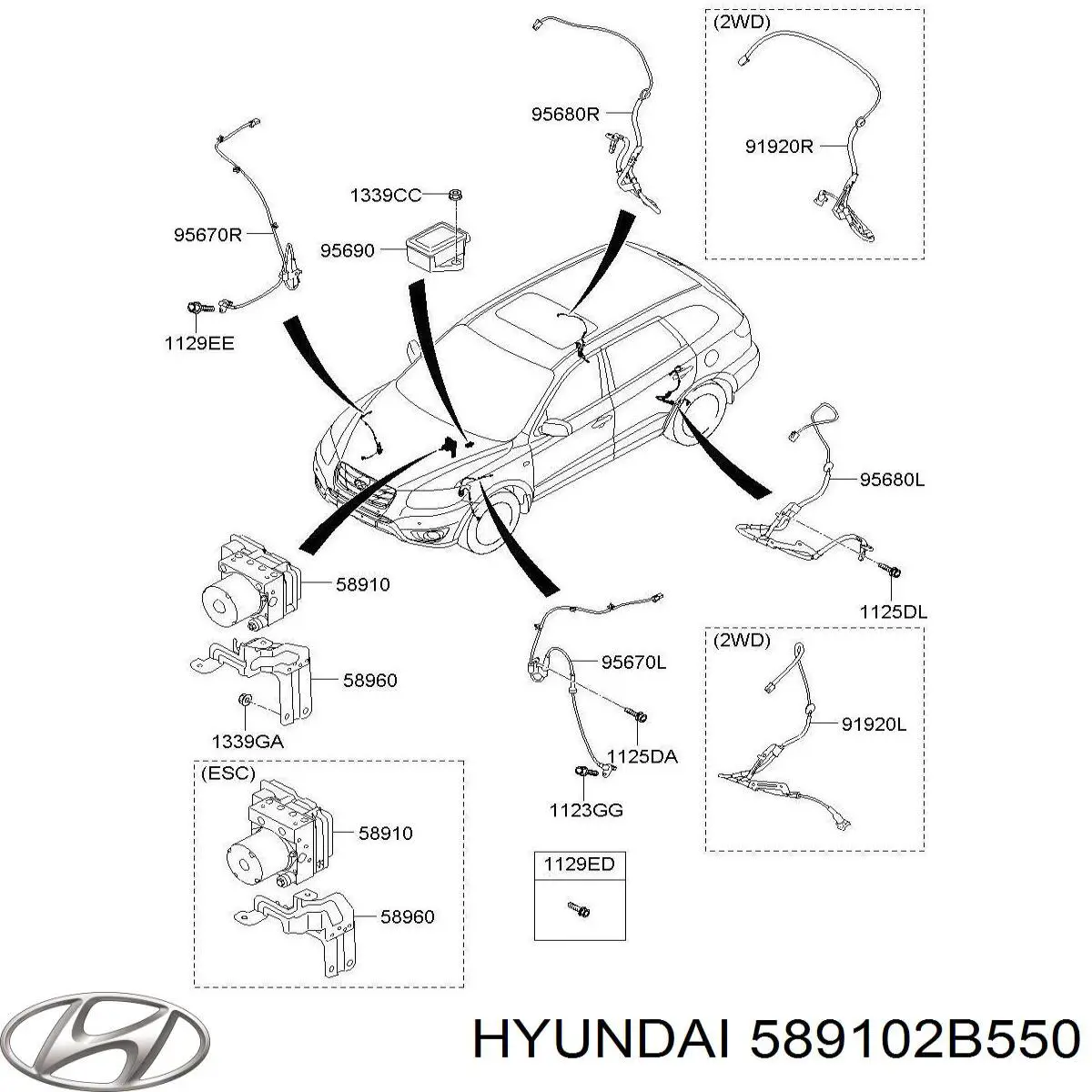 Гидроблок АБС Hyundai/Kia 589102B550 цена, от 63.35 USD