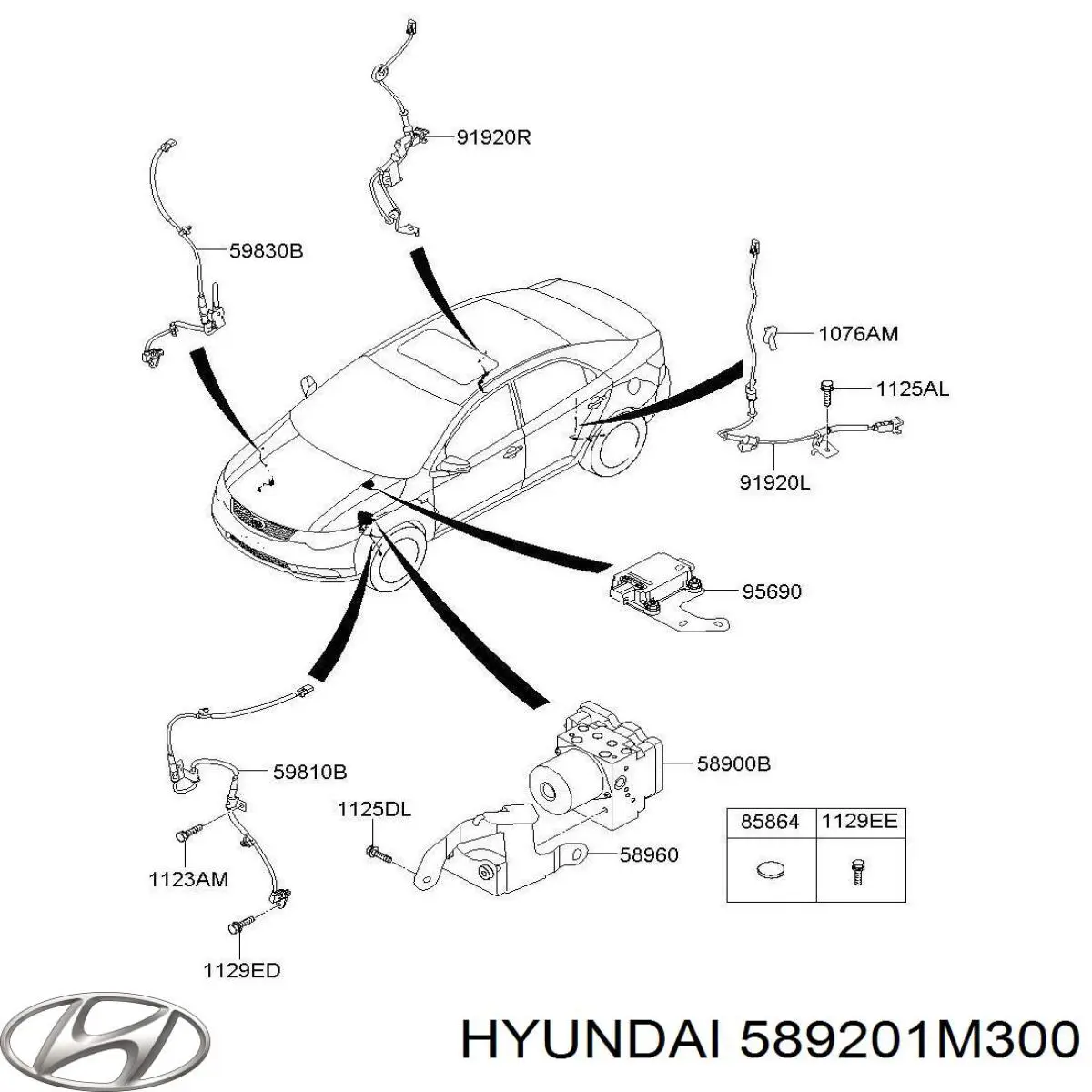Гидроблок АБС Hyundai/Kia 589201M300 цена, от 107.22 USD