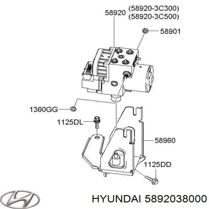Гидроблок АБС Hyundai/Kia 5892038000 цена, от 39.55 USD