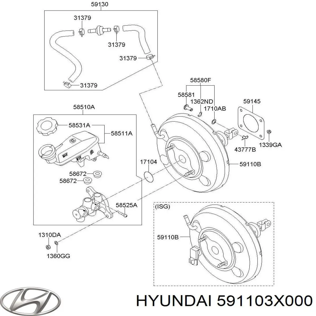 Усилитель тормозов вакуумный на Hyundai Elantra MD