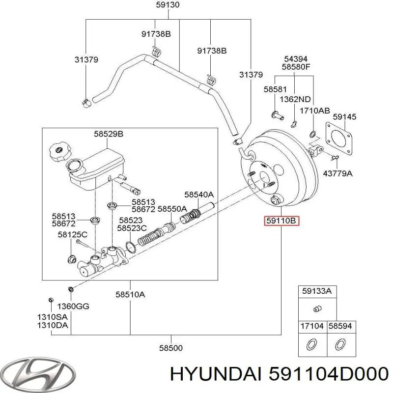 591104D000 Hyundai/Kia Цилиндр тормозной, главный