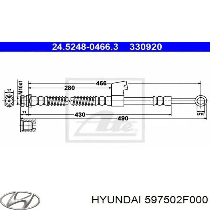 Купить 597502F000 Hyundai/Kia Передний трос ручника