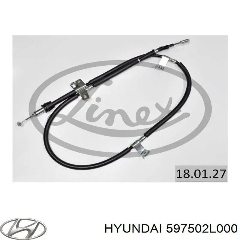 Трос ручного тормоза, промежуточный Hyundai/Kia 597502L000 цена, от  USD