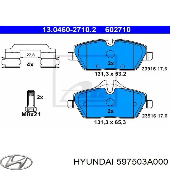 Купить 597503A000 Hyundai/Kia Передний трос ручника