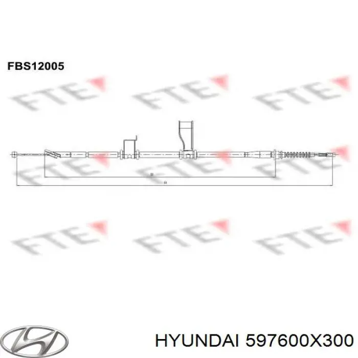 Трос ручного тормоза задний Hyundai/Kia 597600X300 цена, от 24.05 USD