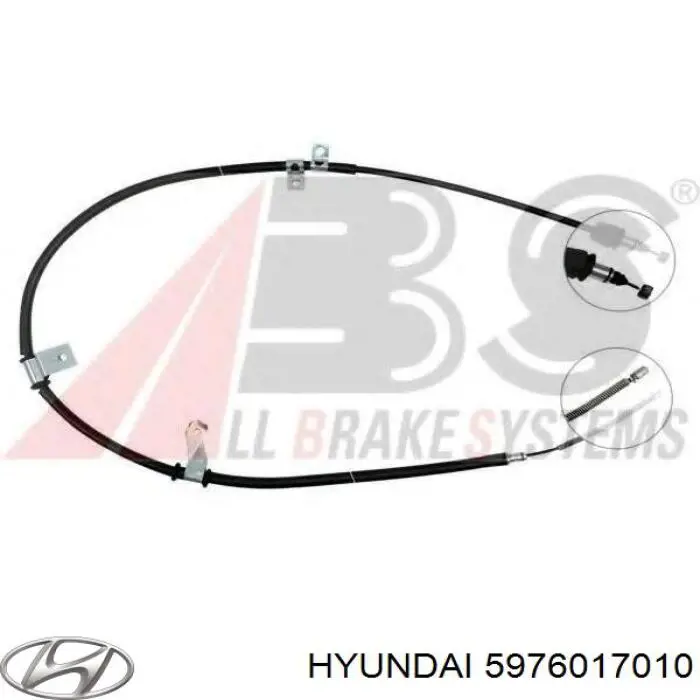 5976017010 Hyundai/Kia трос ручного тормоза задний левый