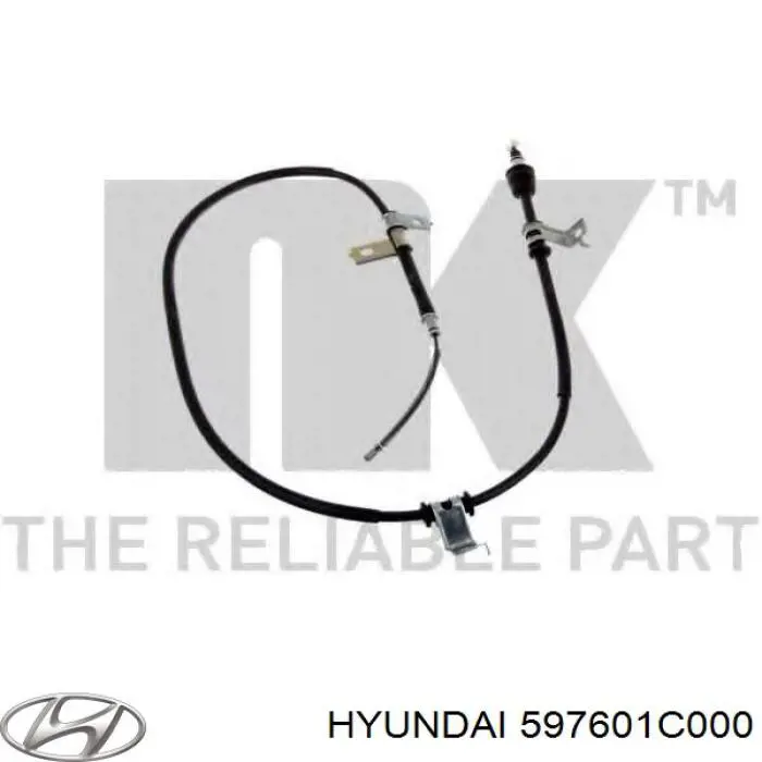 Купить 597601C000 Hyundai/Kia Трос стояночного тормоза задний левый