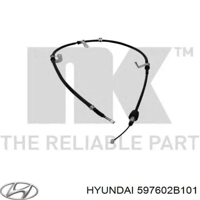 Купить 597602B101 Hyundai/Kia Трос стояночного тормоза задний левый