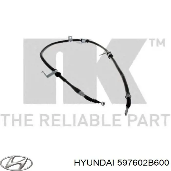 Купить 597602B600 Hyundai/Kia Трос стояночного тормоза задний левый