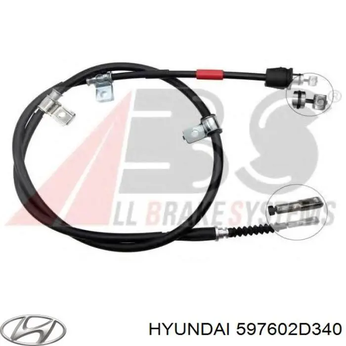 Трос ручного тормоза задний Hyundai/Kia 597602D340 цена, от 30.84 USD