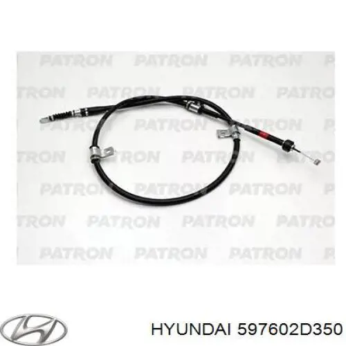 597602D350 Hyundai/Kia трос ручного тормоза задний левый