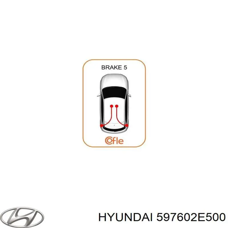 Купить 597602E500 Hyundai/Kia Трос стояночного тормоза задний левый