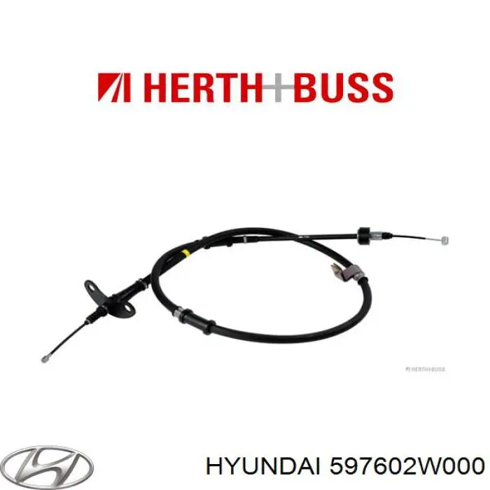 597602W000 Hyundai/Kia трос ручного тормоза задний левый