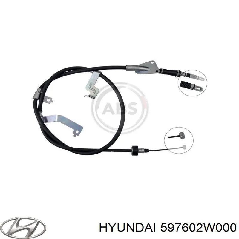 Купить 597602W000 Hyundai/Kia Трос стояночного тормоза задний левый