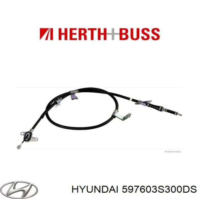 597603S300DS Hyundai/Kia трос ручного тормоза задний левый