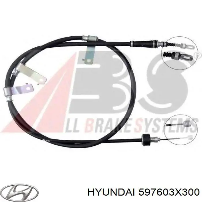 597603X300 Hyundai/Kia cabo do freio de estacionamento traseiro esquerdo