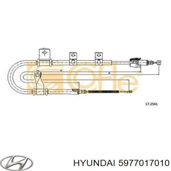 Задний правый трос ручника 5977017010 Hyundai/Kia