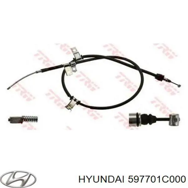 597701C000 Hyundai/Kia трос ручного тормоза задний правый