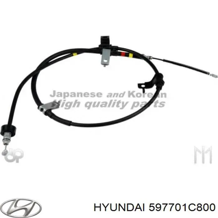 597701C800 Hyundai/Kia трос ручного тормоза задний правый