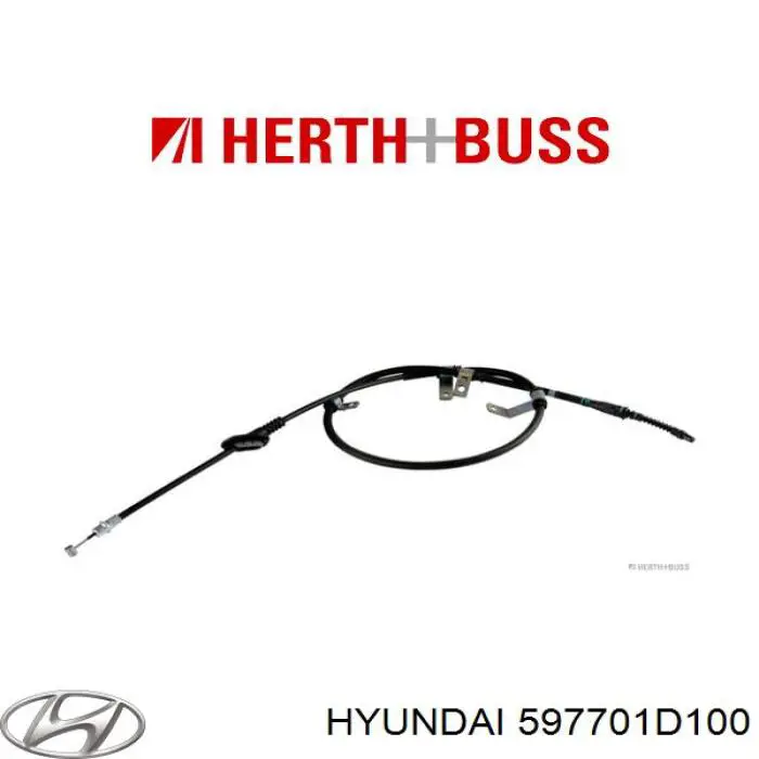 597701D100 Hyundai/Kia Трос ручного тормоза задний, правый