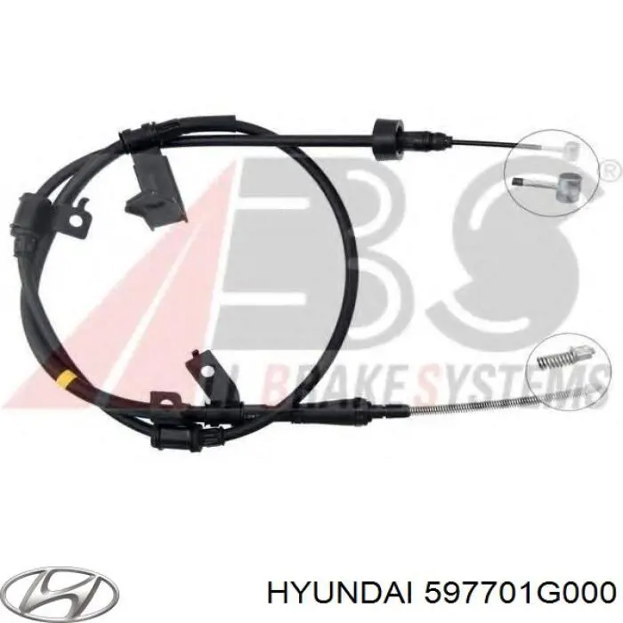 597701G000 Hyundai/Kia Трос ручного тормоза задний, правый