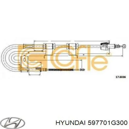 Купить 597701G300 Hyundai/Kia Задний правый трос ручника