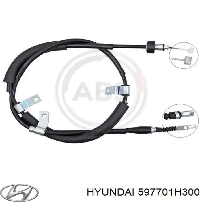 597701H300 Hyundai/Kia трос ручного тормоза задний правый