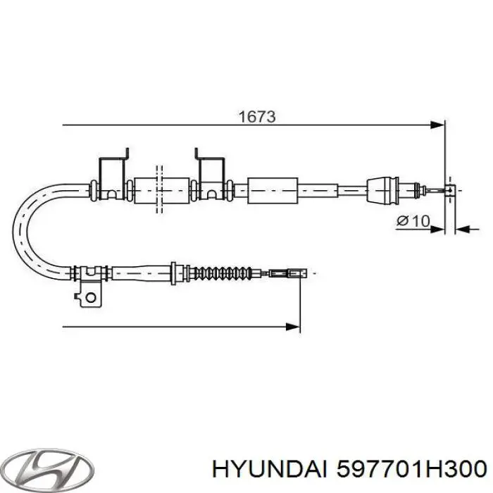 Купить 597701H300 Hyundai/Kia Задний правый трос ручника