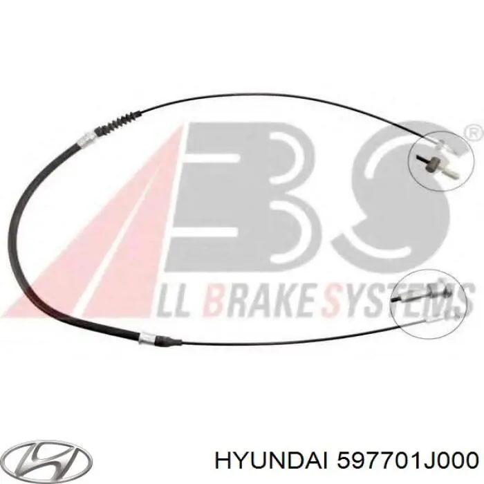 597701J000 Hyundai/Kia Трос ручного тормоза задний, правый