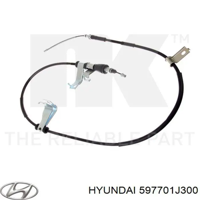 597701J300 Hyundai/Kia Трос ручного тормоза задний, правый