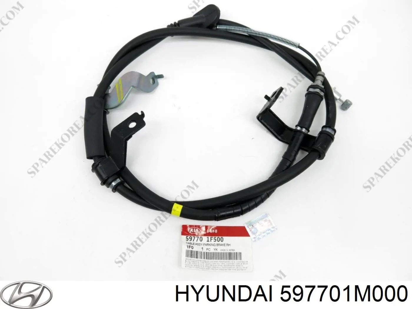 597701M000 Hyundai/Kia трос ручного тормоза задний правый