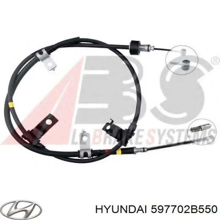 Купить 597702B550 Hyundai/Kia Задний правый трос ручника