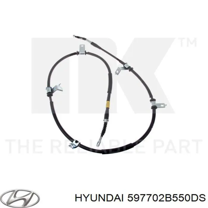 Трос стояночного тормоза задний правый Hyundai/Kia 597702B550DS цена, от 29.76 USD