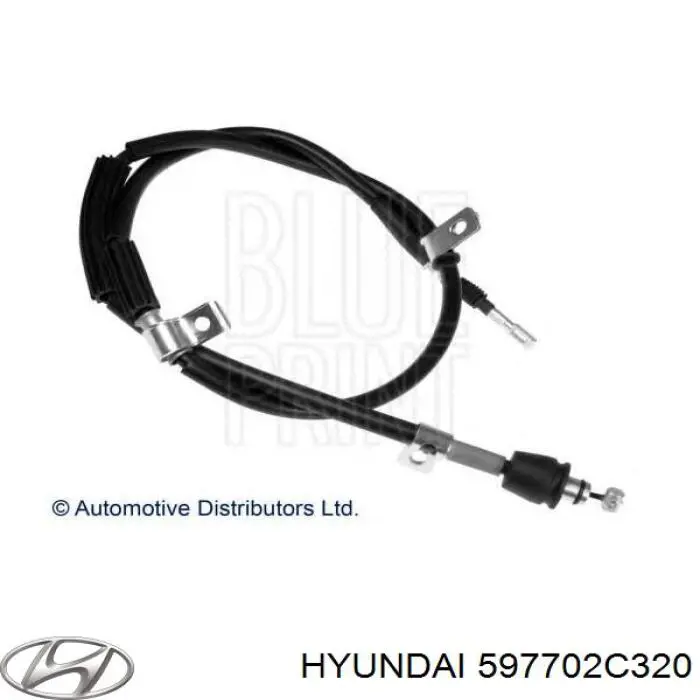 597702C320 Hyundai/Kia трос ручного тормоза задний правый