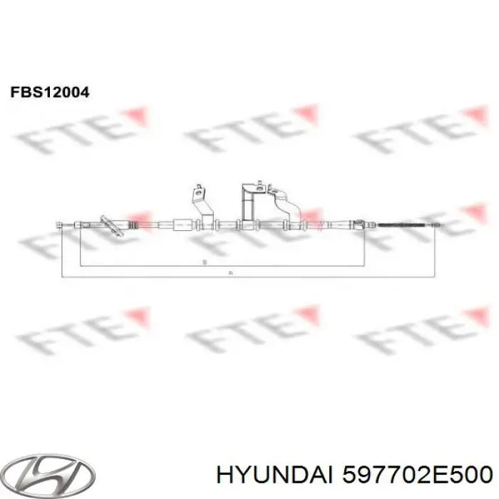 Купить 597702E500 Hyundai/Kia Задний правый трос ручника