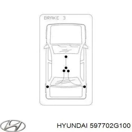 Задний правый трос ручника 597702G100 Hyundai/Kia