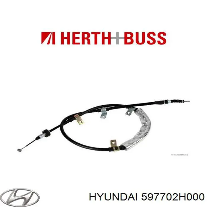 597702H000 Hyundai/Kia Трос ручного тормоза задний, правый