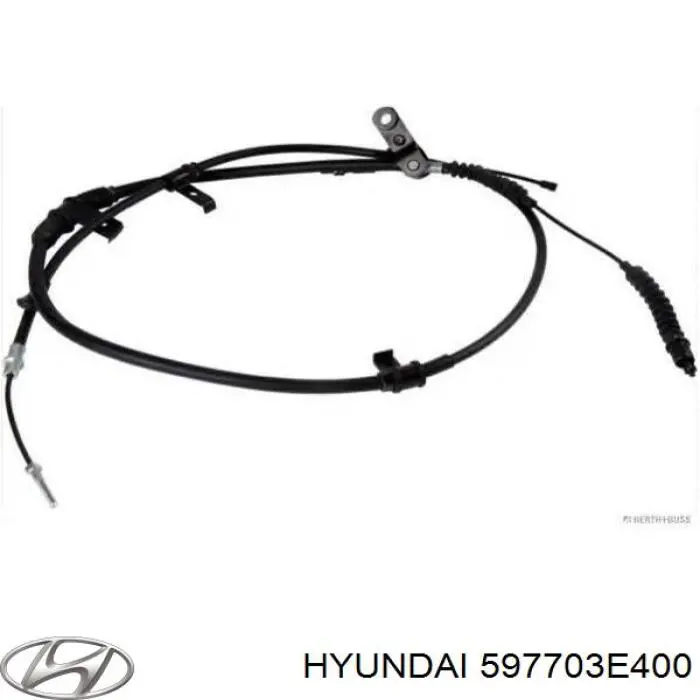 597703E400 Hyundai/Kia трос ручного тормоза задний правый