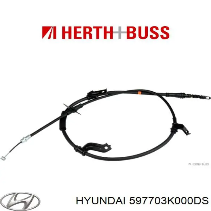 Трос стояночного тормоза задний правый Hyundai/Kia 597703K000DS цена, от 21.24 USD