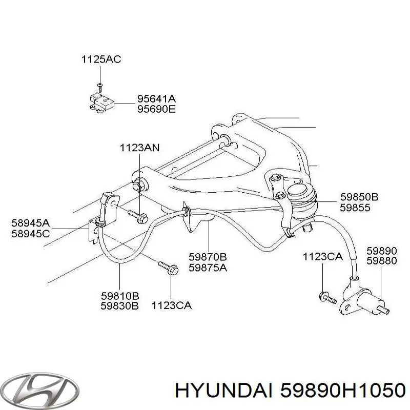Sensor ABS traseiro direito para Hyundai Terracan (HP)
