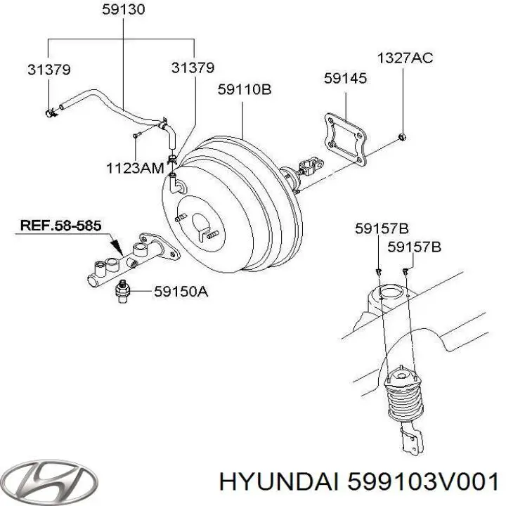 599103V001 Hyundai/Kia Задний левый датчик АБС