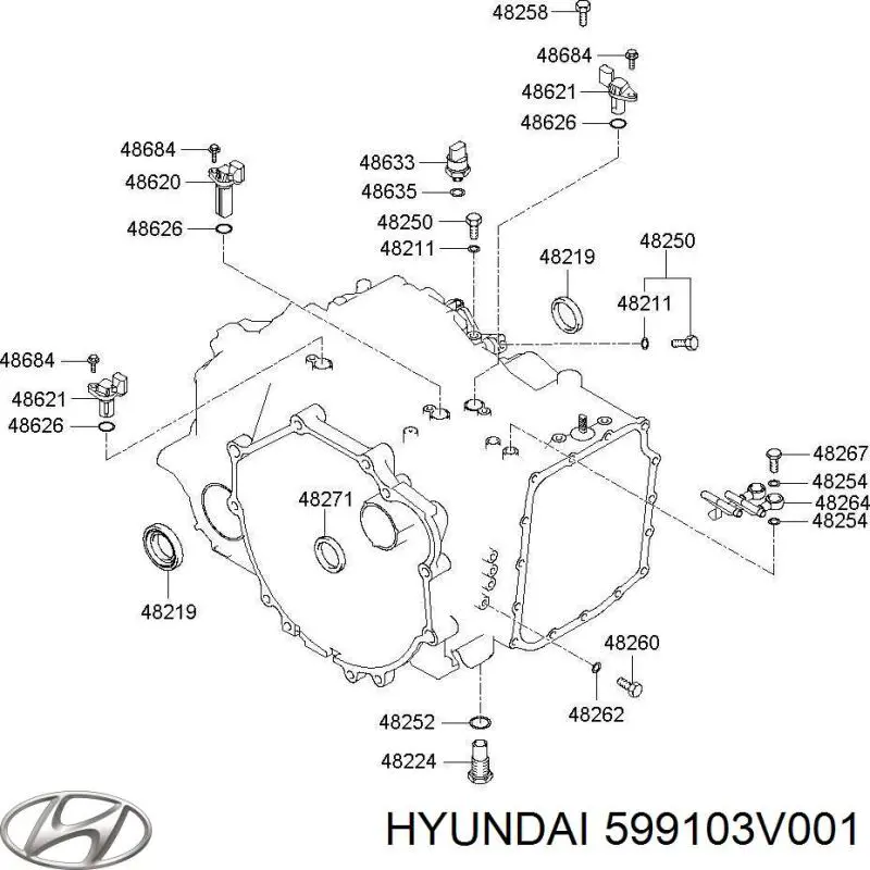 Купить 599103V001 Hyundai/Kia Датчик АБС задний левый