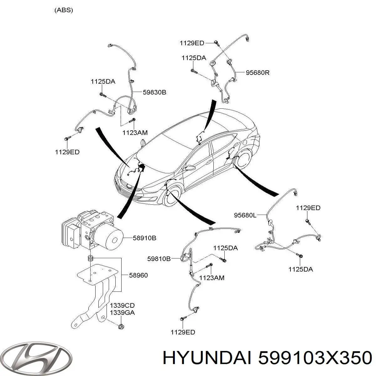 Датчик АБС (ABS) задний, левый Hyundai/Kia 599103X350 цена, от 11.28 USD