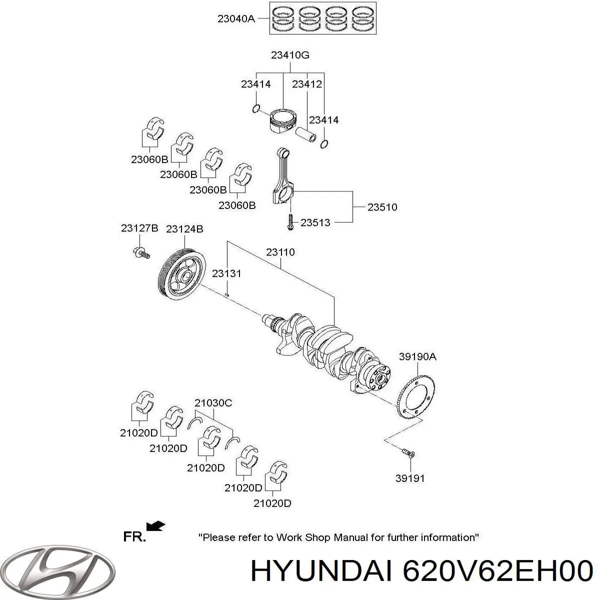 Купить 620V62EH00 Hyundai/Kia Коленвал