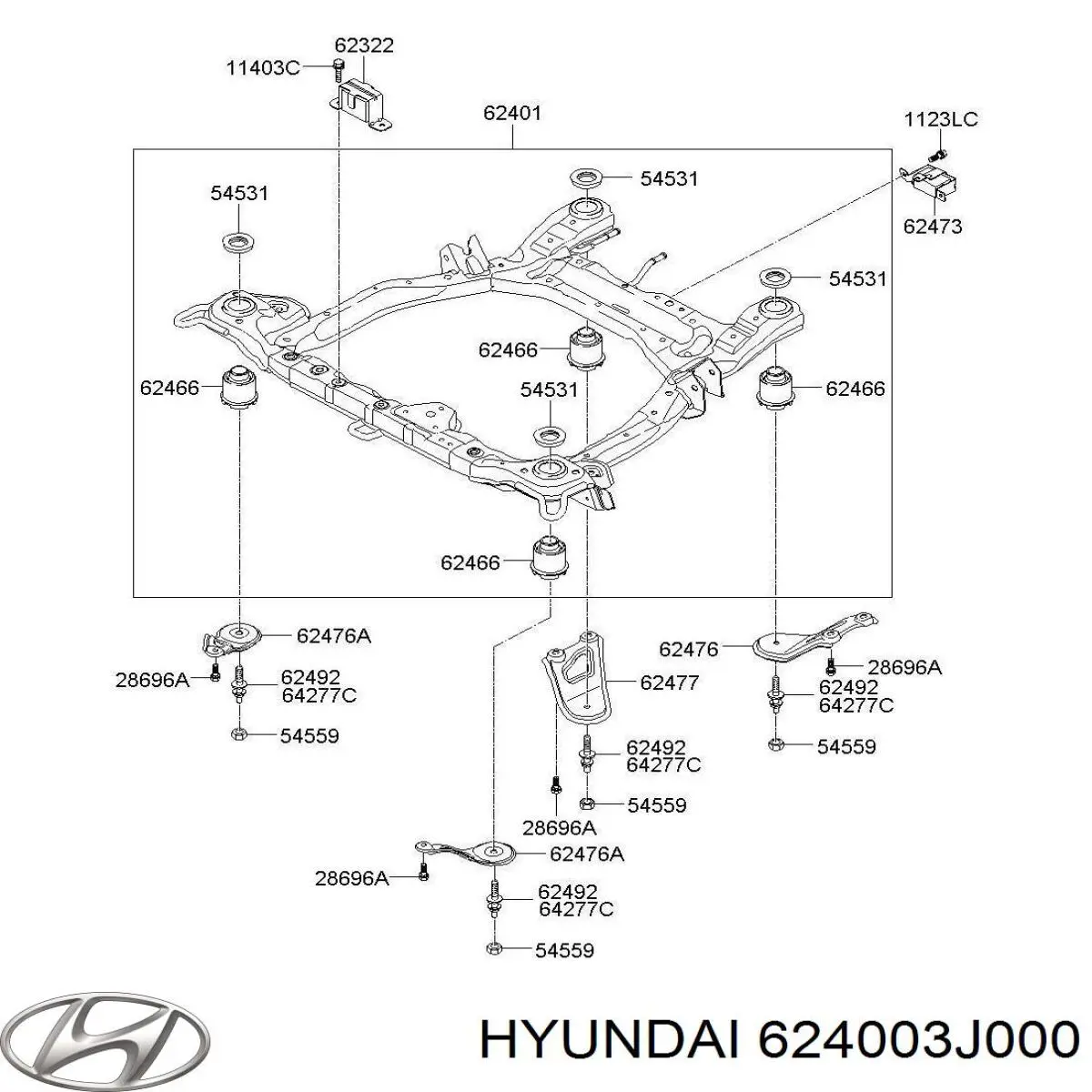 624003J000 Hyundai/Kia Подрамник передней подвески