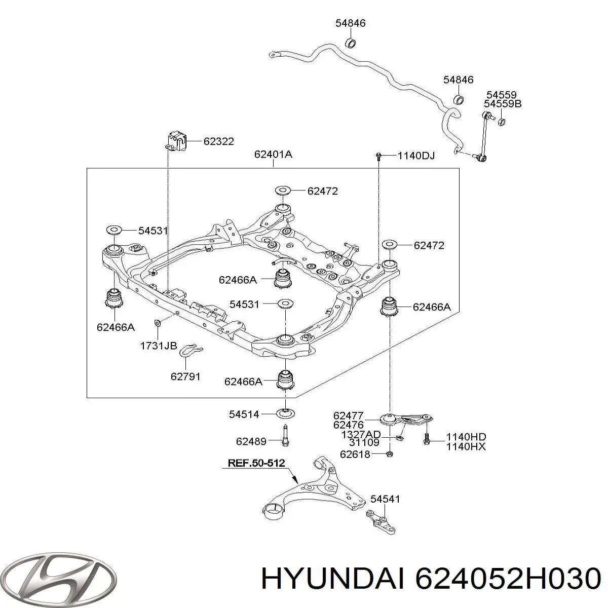 Балка передней подвески (подрамник) Hyundai/Kia 624052H030