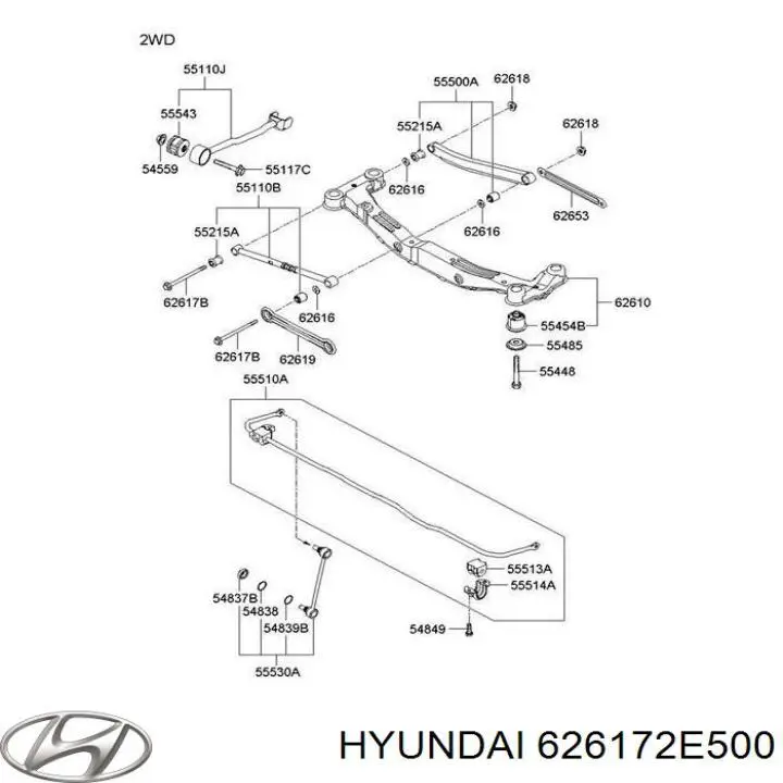 Купить 626172E500 Hyundai/Kia Болт
