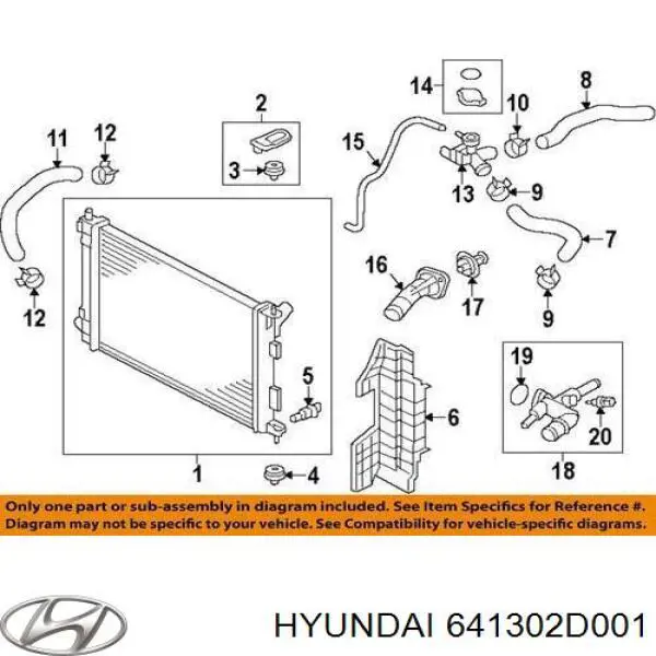 641302D000 Hyundai/Kia суппорт радиатора верхний (монтажная панель крепления фар)