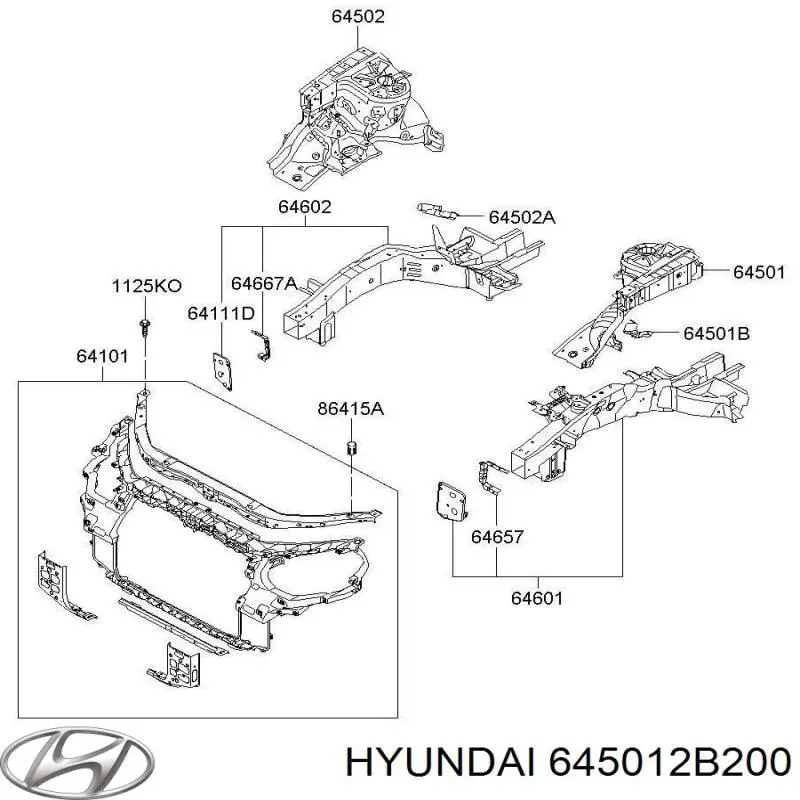 Левый передний лонжерон Hyundai/Kia 645012B200 цена, от 76.19 USD